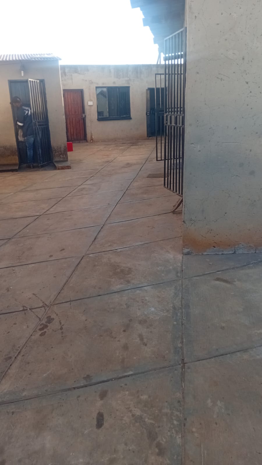 Spacious paved courtyard