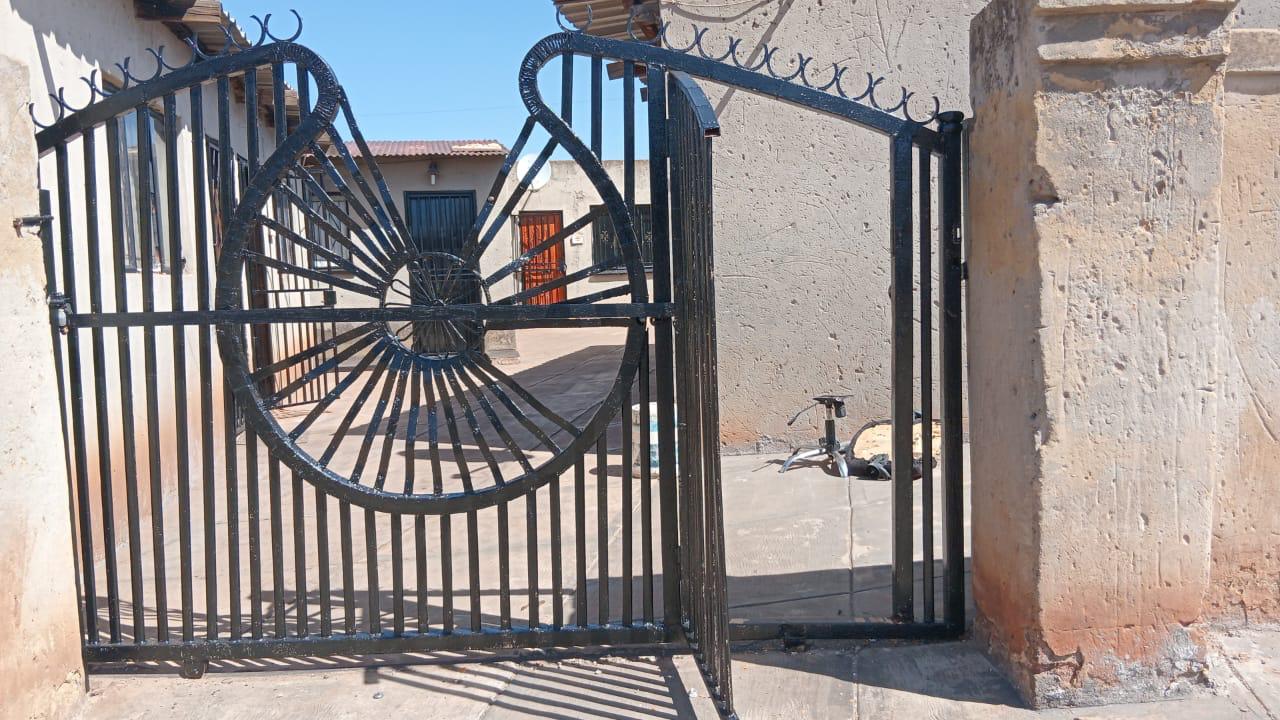 Decorative security gate at entrance